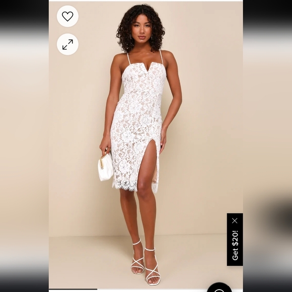 Lulus Dresses & Skirts - Nwt LULUS Amazing Allure White Crochet Lace Bodycon Midi Dress size S